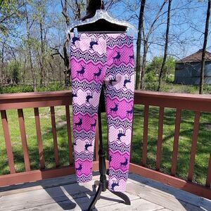 Cozy Soft Fleece Ladies Christmas Leggings, sz 0 to 12